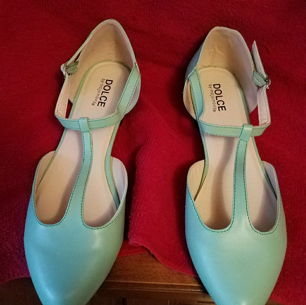 Mint green t-straps